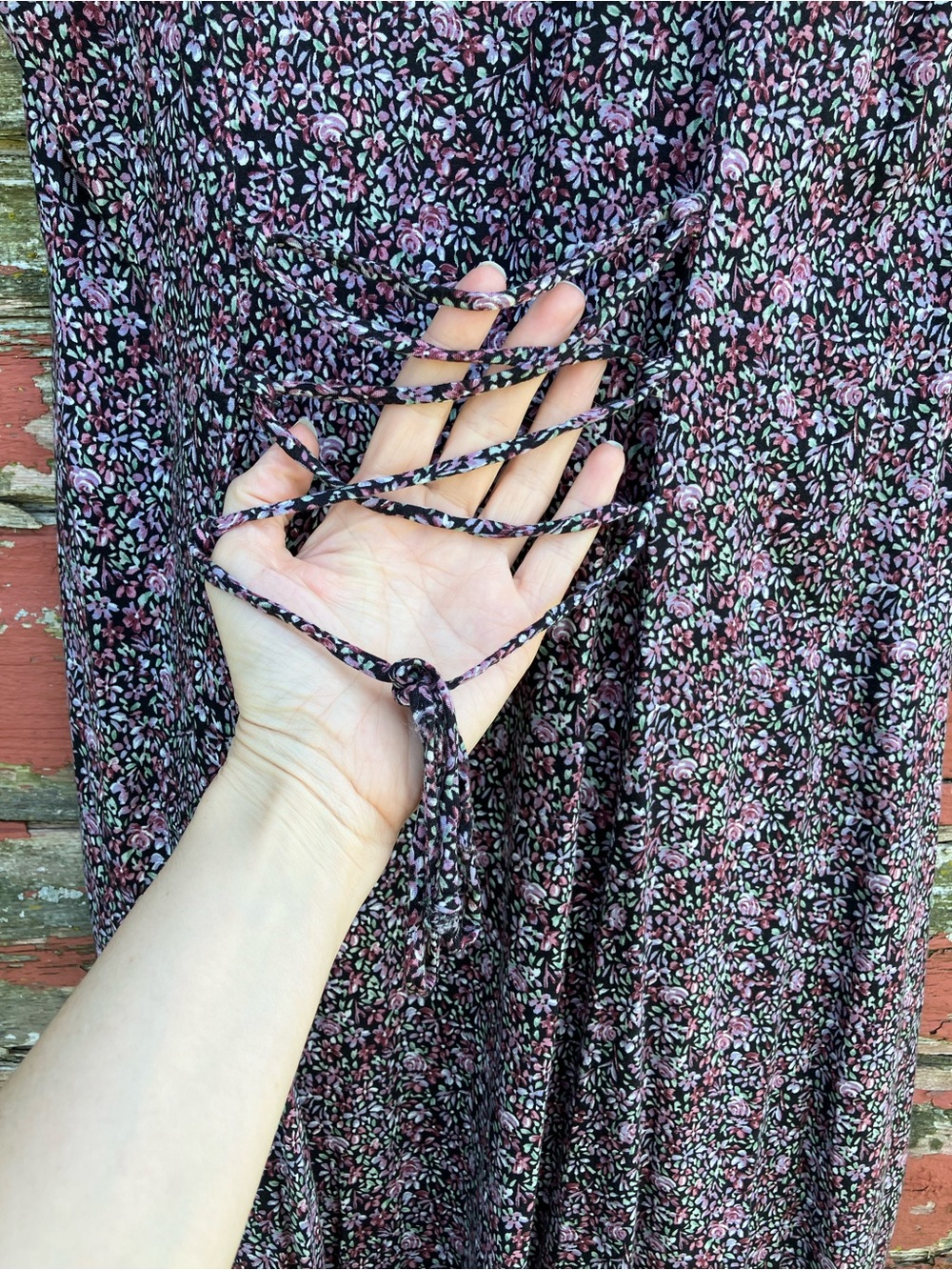 Paris Sport Club 90's Floral Button Front Maxi Dress Purple & Green Ditsy Floral - Picture 3 of 15